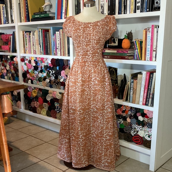 flower country style dress ULTRAVIOLET MAXI DRESS- TEA COMBO ~ FREE PEOPLE - Picture 11 of 16